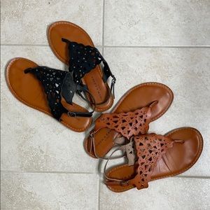 Black and brown sandals